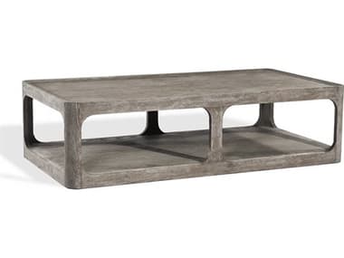 Interlude Home Nora Rectangular Wood Sandblasted Icy Grey Coffee Table IL118152