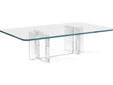 Interlude Home Naomi 60" Rectangular Clear Crystal Glass Coffee Table IL118165