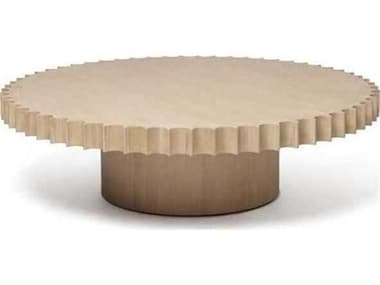 Interlude Home Crandon Round Wood Saddle Coffee Table IL118188