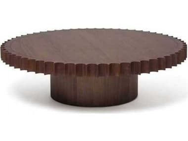 Interlude Home Crandon Round Wood Classic Walnut Coffee Table IL118189