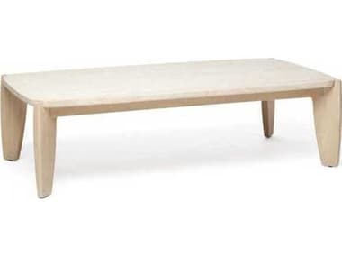 Interlude Home Rocco Rectangular Stone Raw Travertine Saddle Coffee Table IL118190