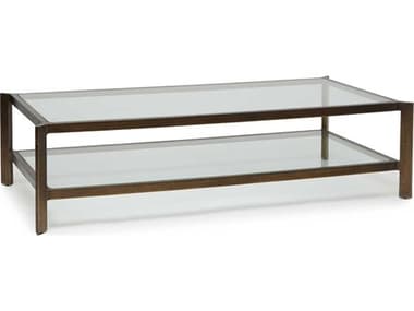 Interlude Home Linley Rectangular Deep Bronze Clear Glass Coffee Table IL118197