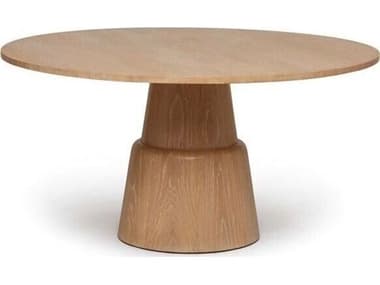 Interlude Home Graves Round Wood Saddle Dining Table IL118306