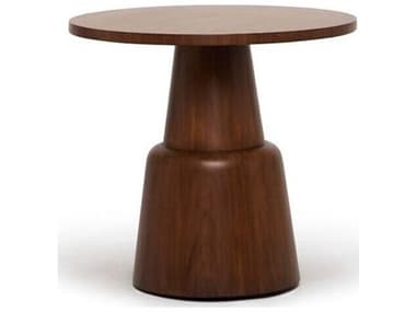 Interlude Home Graves Round Wood Classic Walnut End Table IL118311