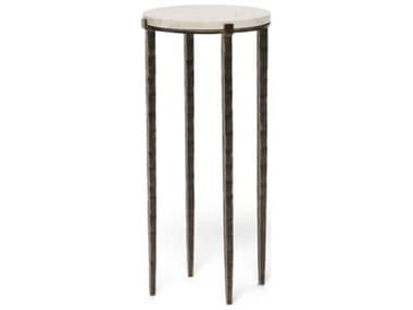 Interlude Home Como Round Marble Gilded Bronze Sahara End Table IL118330