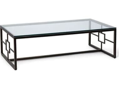 Interlude Home Somrig Rectangular Glass Gilded Bronze Clear Coffee Table IL118336