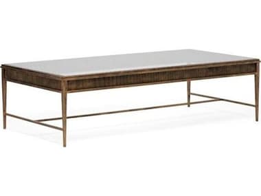 Interlude Home Camille Rectangular Glass Gilded Brass Clear Coffee Table IL118337