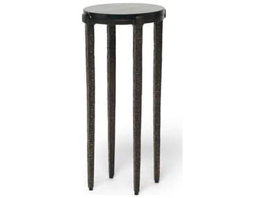 Interlude Home Como Round Marble Gilded Bronze Dusk End Table IL118341