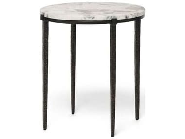 Interlude Home Como Round Marble Gilded Bronze Patagonia End Table IL118343