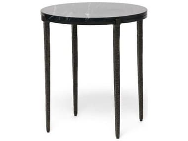 Interlude Home Como Round Marble Gilded Bronze Dusk End Table IL118344