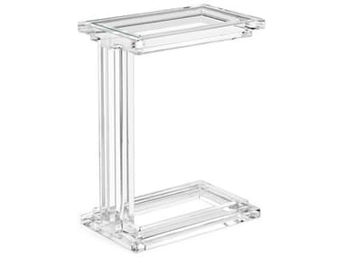 Interlude Home Elle Rectangular Clear Crystal Glass End Table IL125934