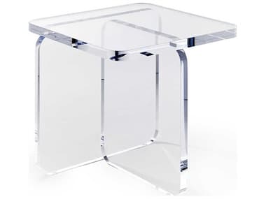 Interlude Home Eden Square Clear Acrylic End Table IL125949