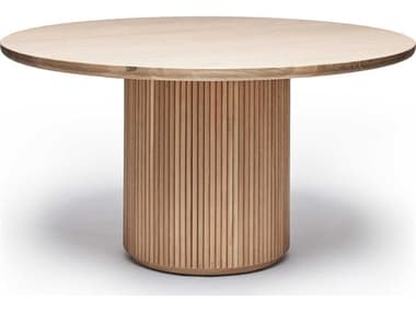 Interlude Home Laurel Round Wood Saddle Dining Table IL125956