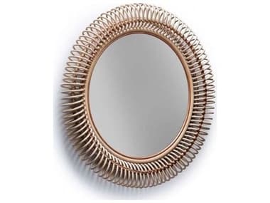 Interlude Home Miramar White Wash Rattan Mirror Wall Oval IL138101