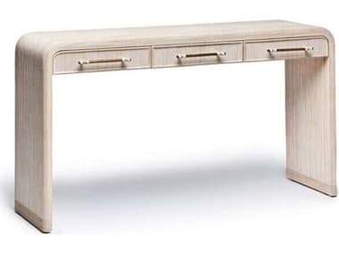 Interlude Home Ormond Rectangular Wood White Wash Antique Brass Console Table IL139085