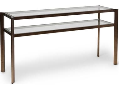 Interlude Home Linley Rectangular Deep Bronze Clear Glass Console Table IL139104