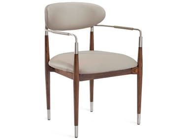 Interlude Home Cidra Walnut Wood Brown Arm Dining Chair IL145219