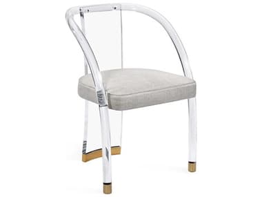 Interlude Home Willa Clear Fabric Upholstered Arm Dining Chair IL145225
