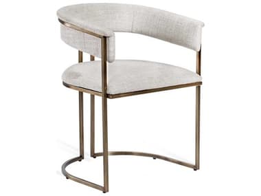 Interlude Home Emerson Bronze Fabric Upholstered Arm Dining Chair IL145229