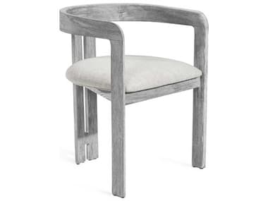 Interlude Home Burke Gray Fabric Upholstered Arm Dining Chair IL145246