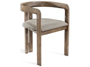 Interlude Home Burke Beige Fabric Upholstered Arm Dining Chair IL145247