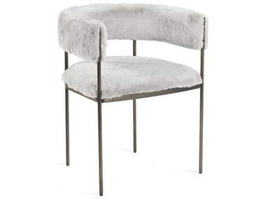 Interlude Home Ryland Fur Bronze Arm Dining Chair IL145263