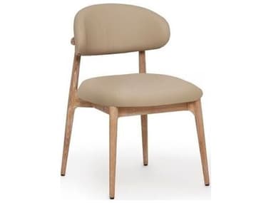 Interlude Home Liam Ash Wood White Faux Leather Armless Dining Chair IL145318