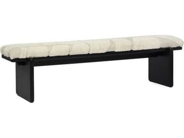 Interlude Home Collier Matte Black Terrain Beige Upholstered Accent Bench IL145363