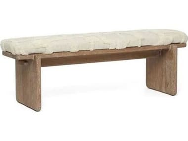 Interlude Home Collier Autumn Brown Terrain Beige Upholstered Accent Bench IL145366