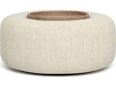 Interlude Home Amelia Coast Autumn Brown Beige Upholstered Ottoman IL145369
