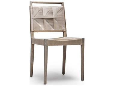 Interlude Home Augustine Teak Wood Gray Side Dining Chair IL148203