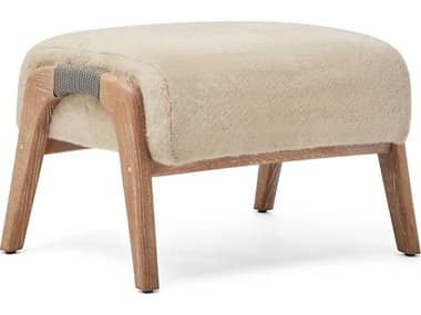 Interlude Home Dexter Autumn Brown Fawn Beige Upholstered Ottoman IL148299