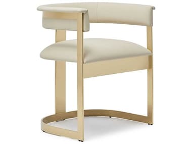 Interlude Home Darcy Beige Leather Arm Dining Chair IL148301