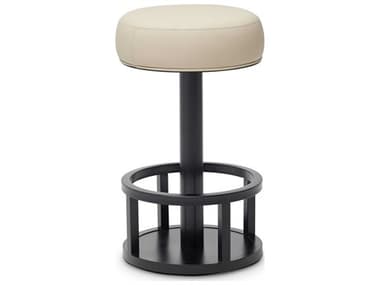 Interlude Home Drake Matte Black Cream Latte Leather Counter Stool IL148309