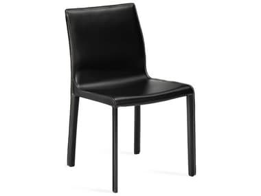 Interlude Home Jada Black Leather Armless Dining Chair IL149156