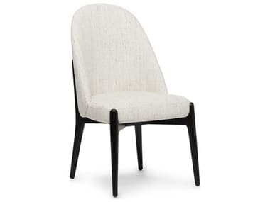 Interlude Home Oakley Ash Wood Black Upholstered Armless Dining Chair IL149200