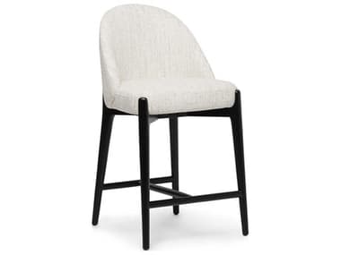 Interlude Home Oakley Matte Black Beach Heather Upholstered Ash Wood Counter Stool IL149202