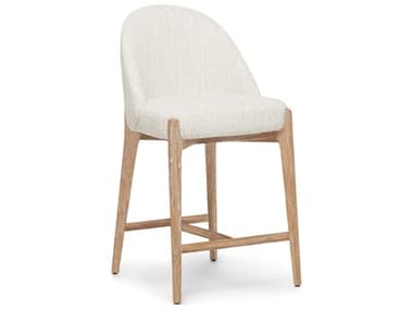 Interlude Home Oakley Whitewash Desert Dune Upholstered Ash Wood Counter Stool IL149203