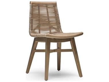 Interlude Home Sanibel Mahogany Wood Beige Side Dining Chair IL149951