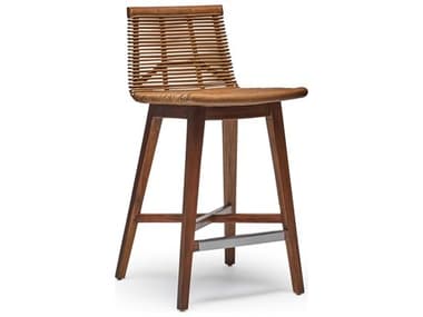 Interlude Home Sanibel Mahogany Wood Antique Brown Counter Stool IL149953