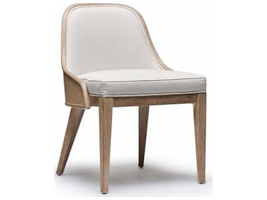 Interlude Home Siesta Mahogany Wood Natural Fabric Upholstered Side Dining Chair IL149963