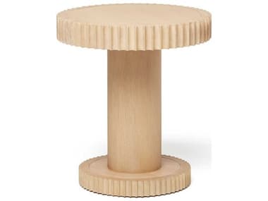 Interlude Home Crandon Round Wood Saddle End Table IL155208