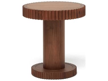 Interlude Home Crandon Round Wood Classic Walnut End Table IL155209