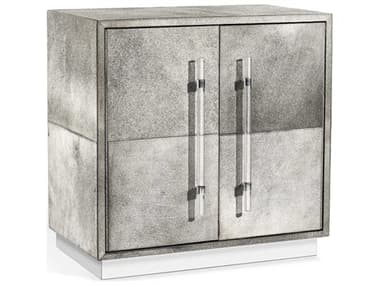 Interlude Home Cassian 36" Gray Light Natural Polished Nickel Wine Bar Cabinet IL188200