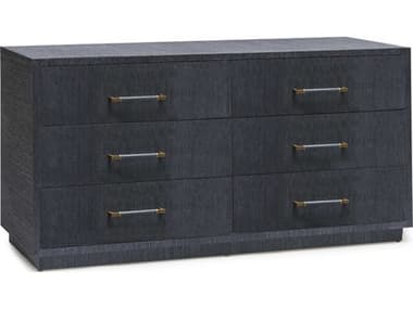 Interlude Home Taylor 72" Wide 6-Drawers Blue Double Dresser IL188234