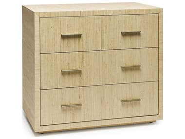 Interlude Home Livia 36" Wide 4-Drawers Natural Champagne Silver Accent Chest IL188239