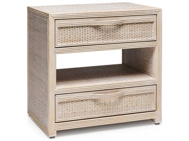 Interlude Home Melbourne 26" Wide 2-Drawers Rattan Chest Nightstand IL188259