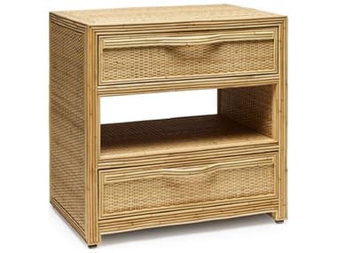 Interlude Home Melbourne 26" Wide 2-Drawers Rattan Chest Nightstand IL188261