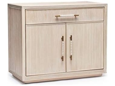 Interlude Home Seaside White Wash Antique Brass Rattan Accent Chest IL188272