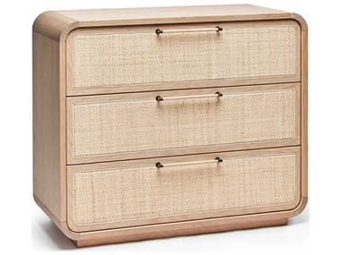 Interlude Home Marsh 3-Drawers Beige Oak Wood Dresser IL188283